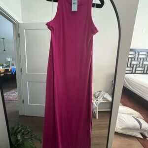 LOFT Pink Halter Sheath Maxi Dress